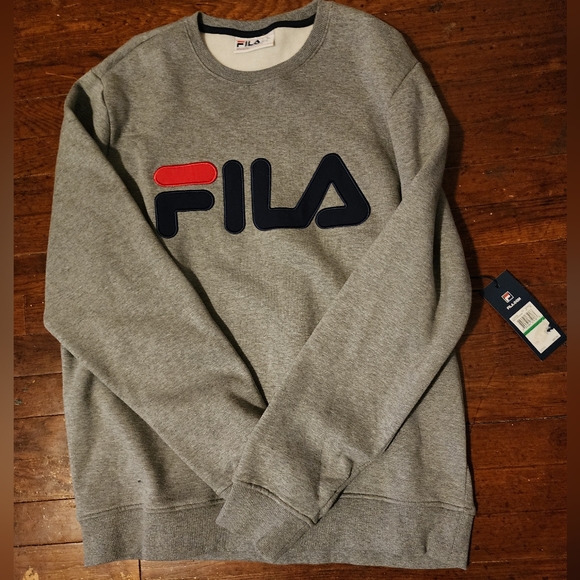 Fila sz Large Men's Gray Sweatshirt BNWT - Picture 3 of 9